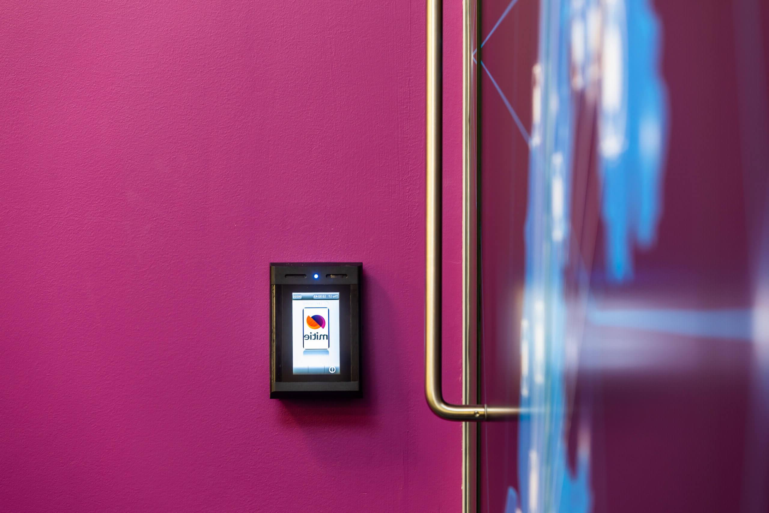 Mitie-branded security card scanner