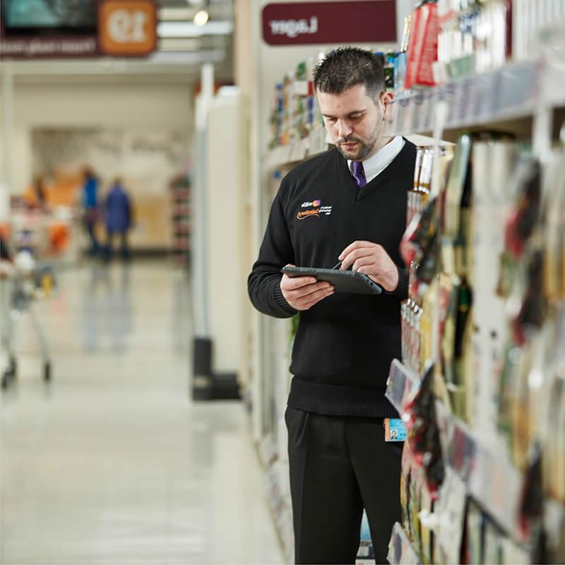 Mitie security officer in a Sainsbury's retail store